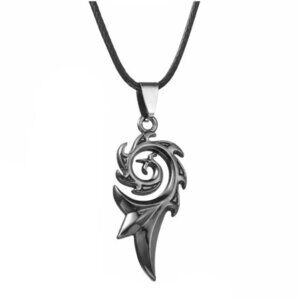 ❤️Fashion Fire Flame Pendants Leather Choker Necklaces for women/menN90201P172